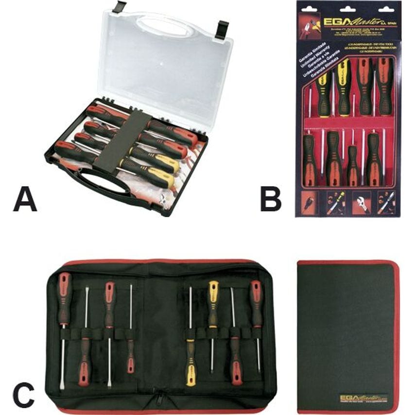 Set of 5 Elect. Screwdrivers Rotork in Plastic Case with Foam