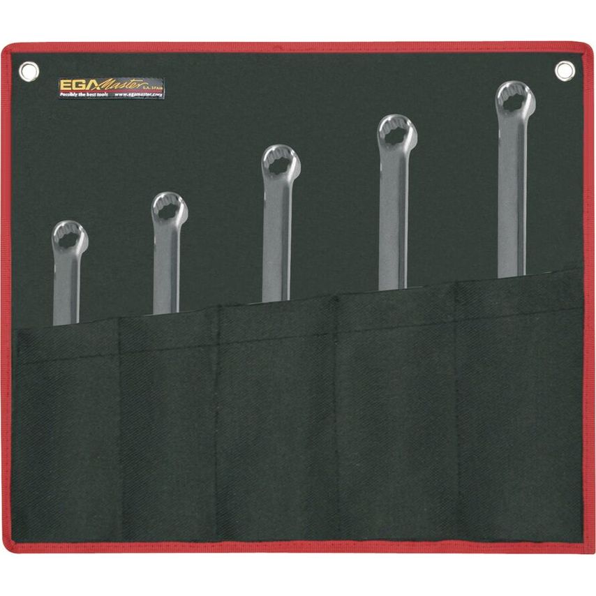 Set of 5 Slim Double Ring Wrenches 7/32" -1/4" - 1/2" - 9/16" 15 Bent Aerospatial Chrome Plating