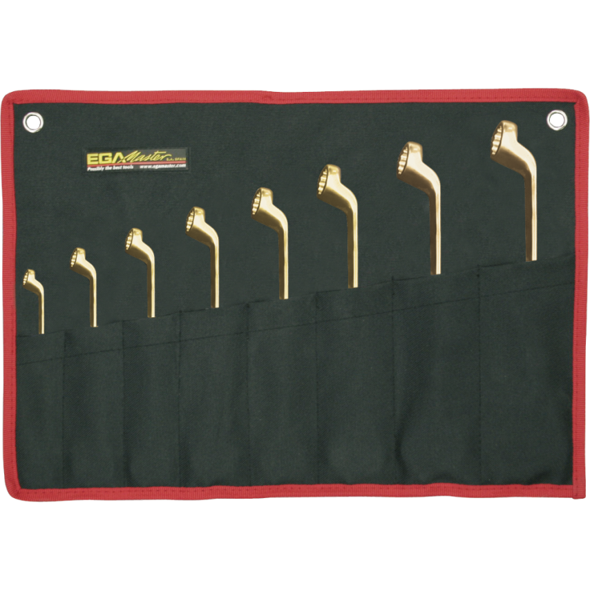 Set of 6 Double Offset Ring Wrenches 3/8"-7/16"/13.16"-7/8" Non Sparking Al-Bron