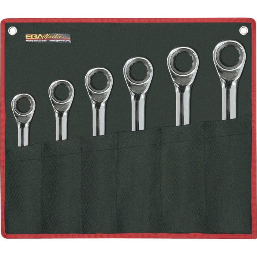 Set of 6 Pieces of Classicgear Combination Ratchet Wrenches 8-19 Mmmirror Polished Chrome Plating