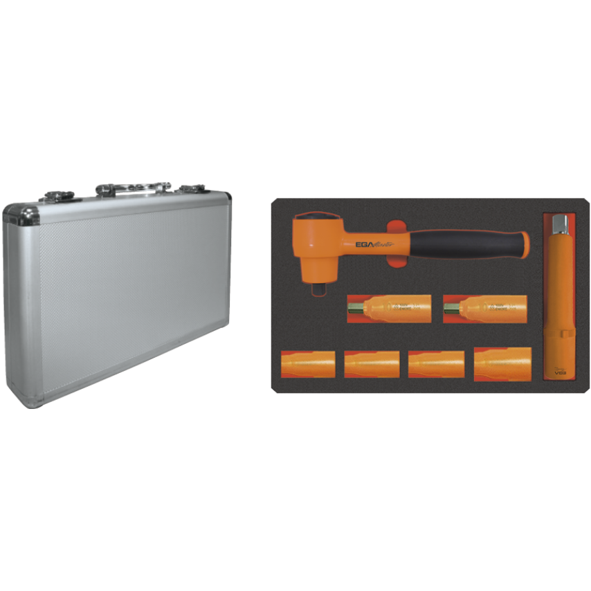 Set of 8 Pieces - Socket Wrenches 3/8" 1000V (In Inches)