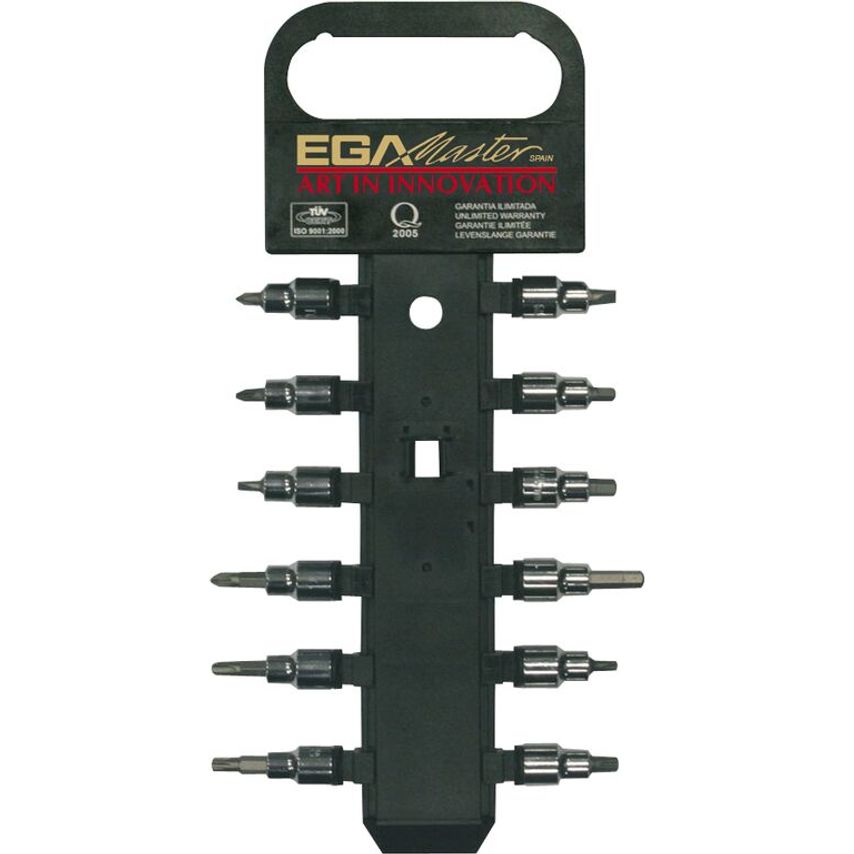 Set of 9 Socket Bits 1/4" TORX T-8, T-9, T-10, T-15, T-20, T-25, T-27, T-30, T-40