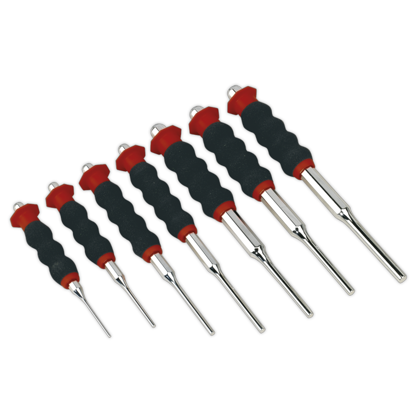 Sheathed Parallel Pin Punch Set7 Piece 2-8mm
