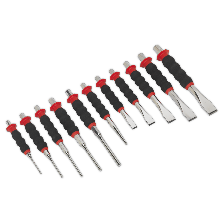 Sheathed Punch & Chisel Set 11 Piece