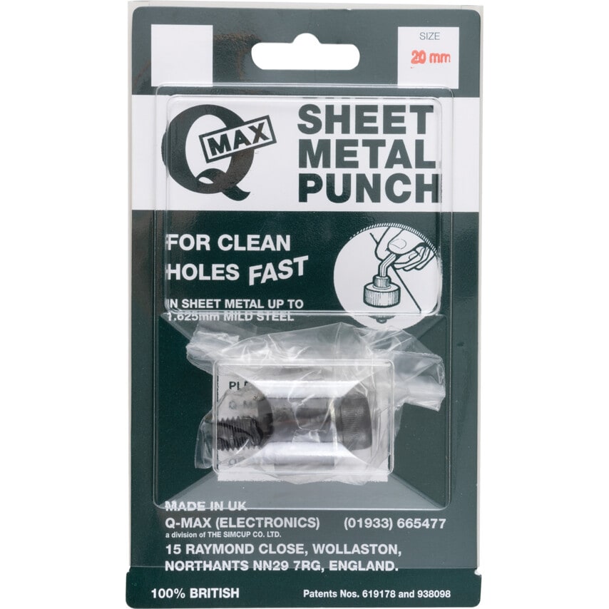 Sheet Metal Cutter/Hole Punch 20mm Diameter Round