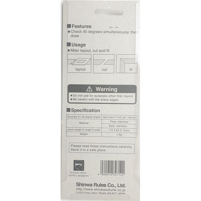 Shinwa SHIN62103 Japanese Mitre Square