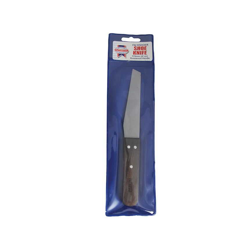 Shoe Knife 112mm (4.3/8in) - Hardwood Handle FAIKSHOER