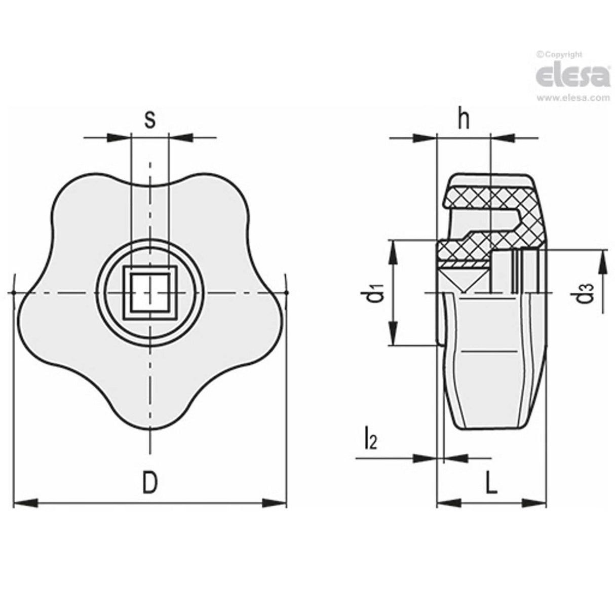 Shortened lobe knob-VCRT.74 N-10x10