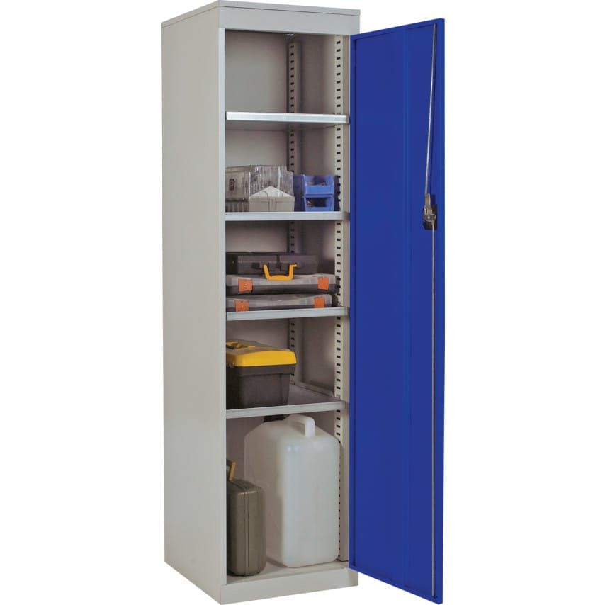 Single Door Tool Cabinet, 4 Shelves