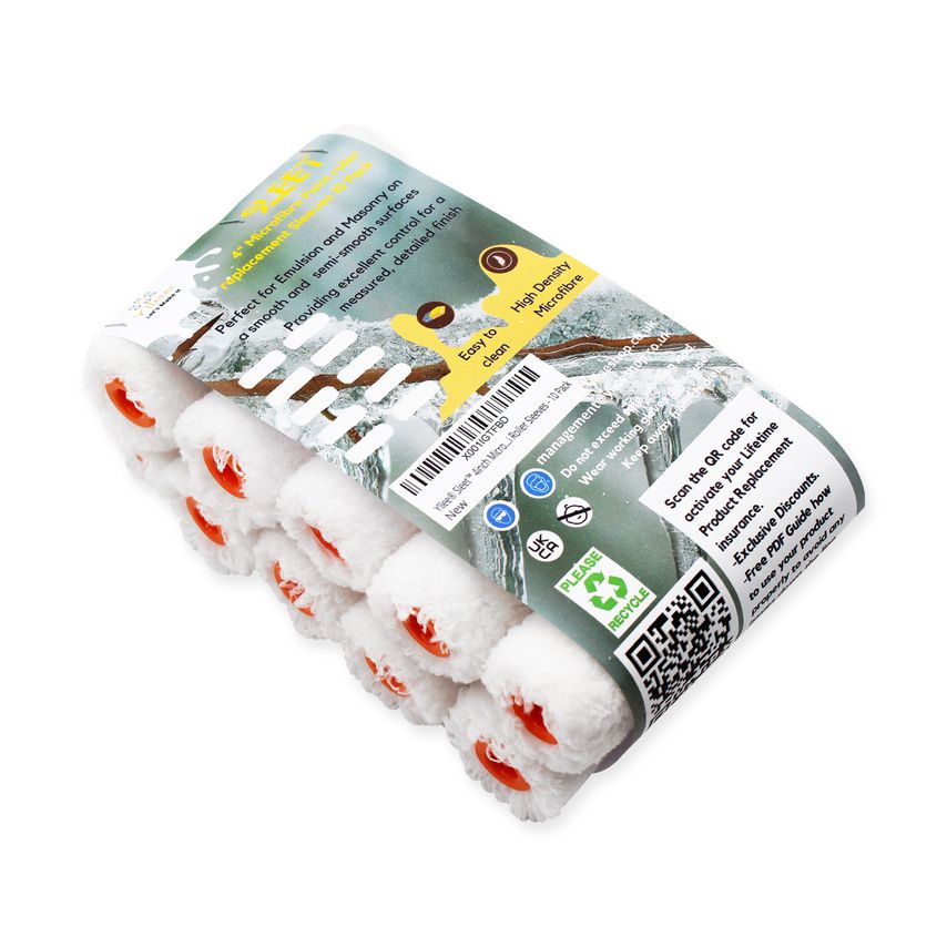 Sleet Premium Quality 4in Microfiber Premium Quality Mini Paint Roller Sleeves 10 Pack
