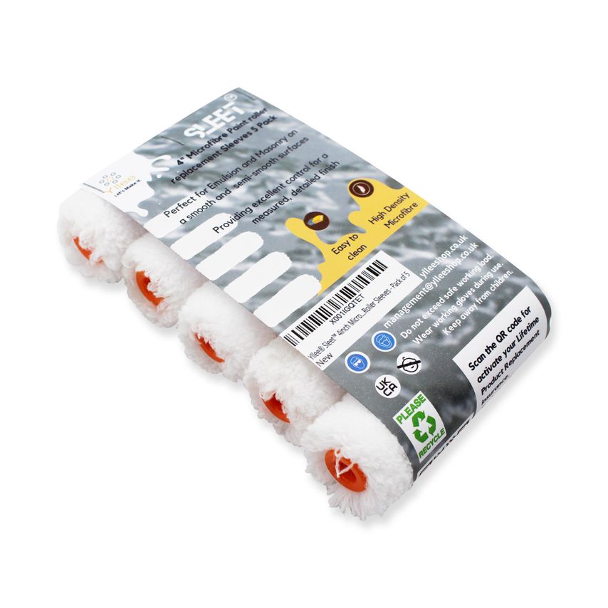 Sleet Premium Quality Small 4in Microfiber Mini Paint Roller Sleeves 5 Pack