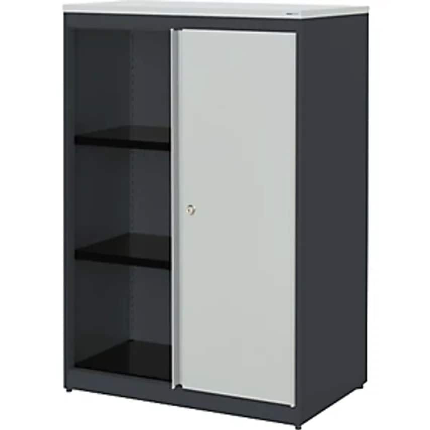 Sliding Door Cupboard - HxWxD 1180 X 800 X 432mm - Charcoal/Light Grey/Light Grey