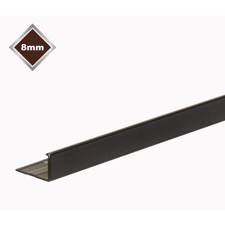 Smooth L Metal Tile Edge 8mm Black