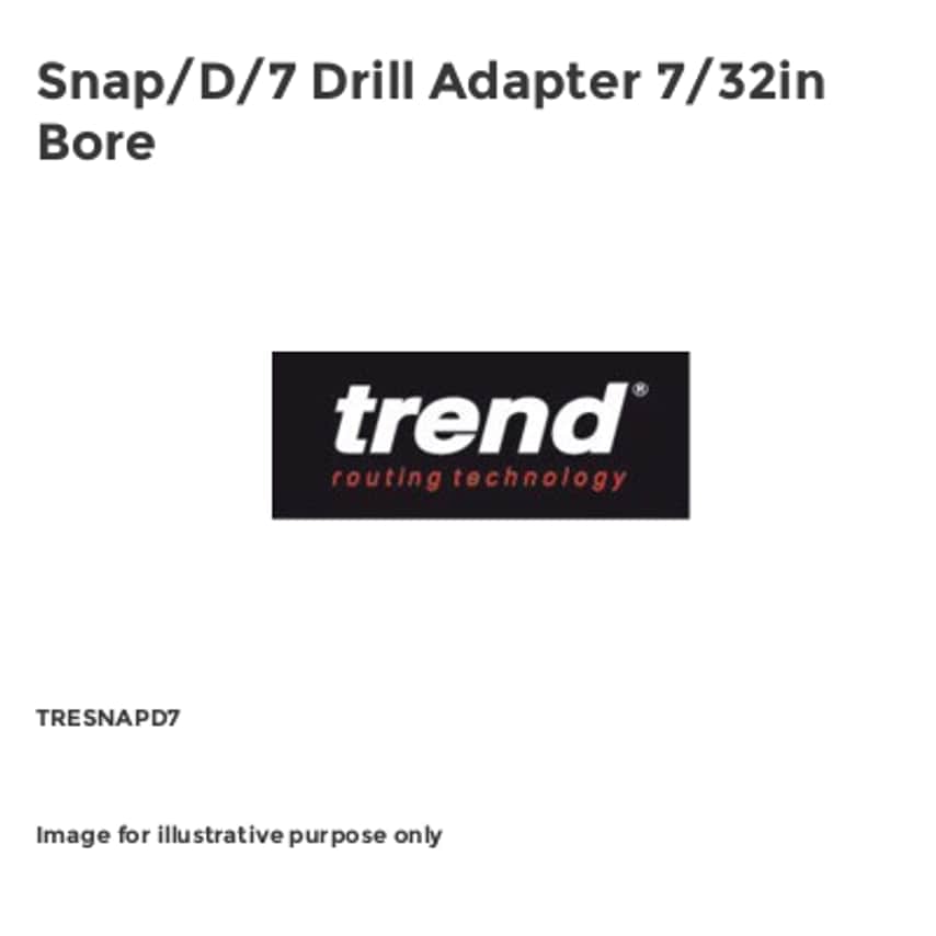 Snap/D/7 Drill Adapter 7/32in Bore TRESNAPD7