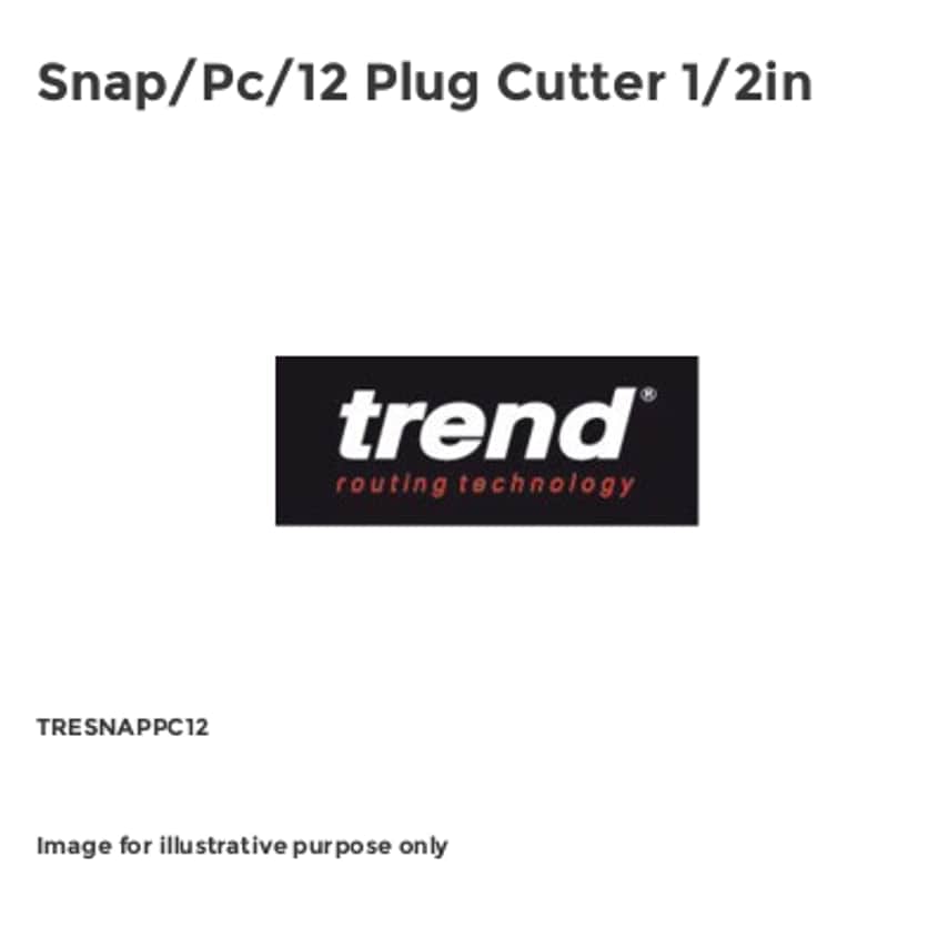 Snap/Pc/12 Plug Cutter 1/2in