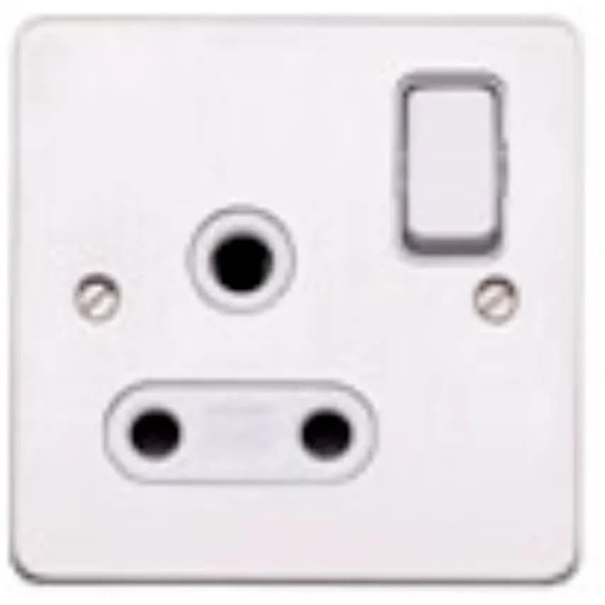 Socket 1 Gang Shuttered Switched DP 5A White White Inserts - K14382WHIW