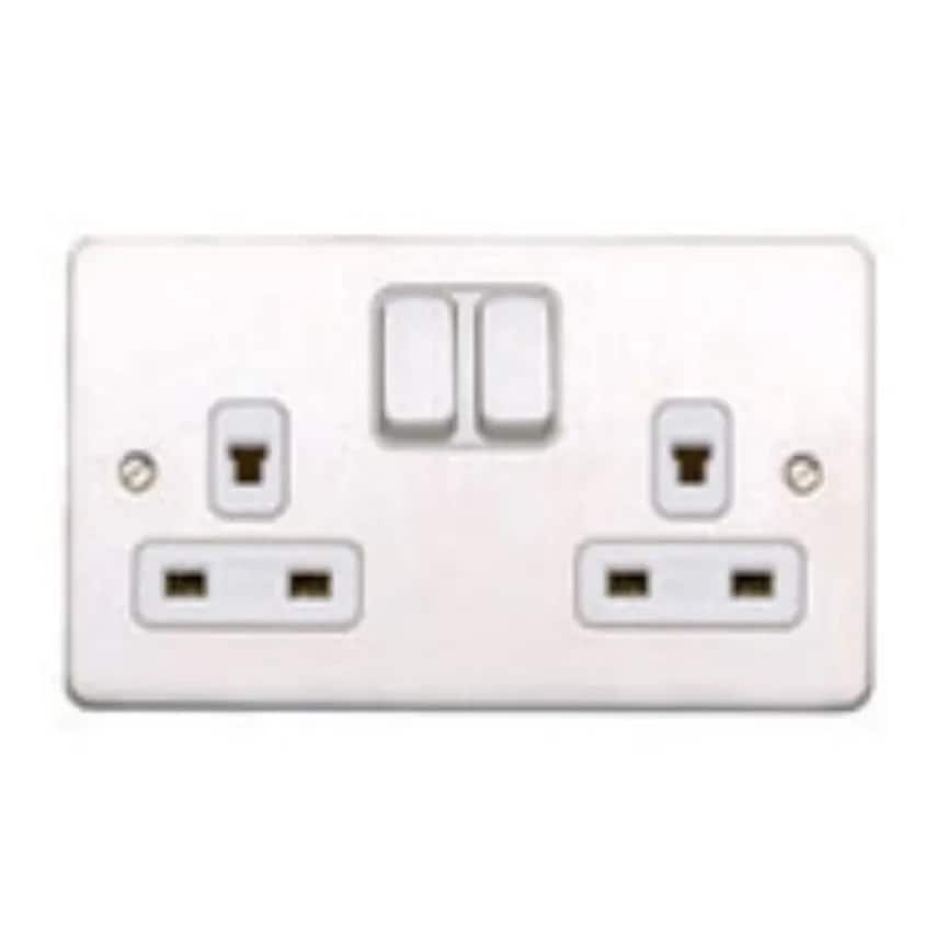 Socket 2 Gang Switched DP Clean Earth 13A Lustrous Black Blk Insert - K14246LBKB