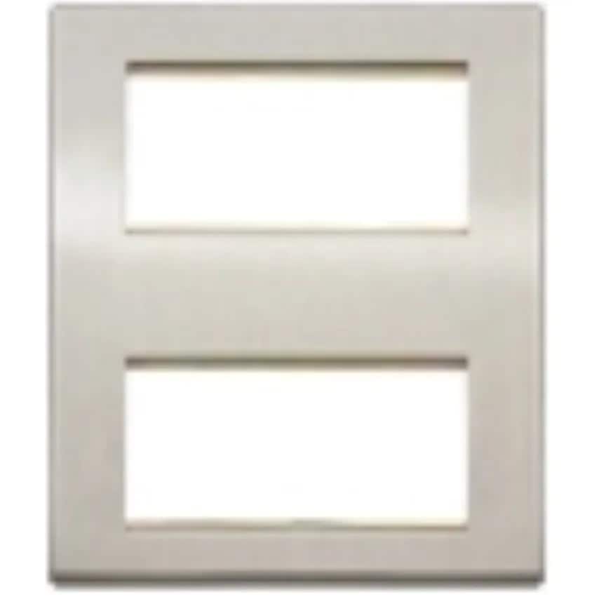 Socket 2 x 4 Module Euro White Combi Plate