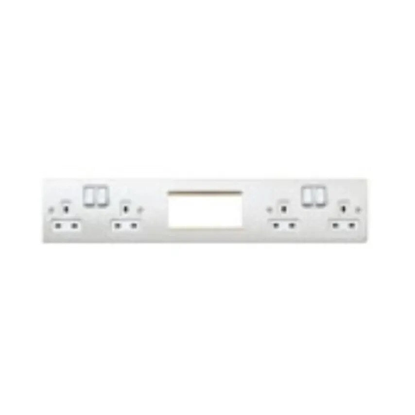 Socket 4 Gang DP Dual Earth and 4 Module 13A Sat Gold Euro In Line - K14200SAGB