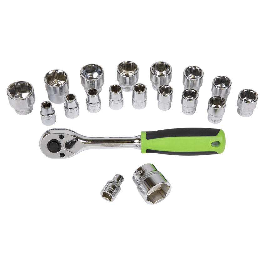 Socket Set19 Piece 3/8"SQ. Drive 6PT WallDrive Metric