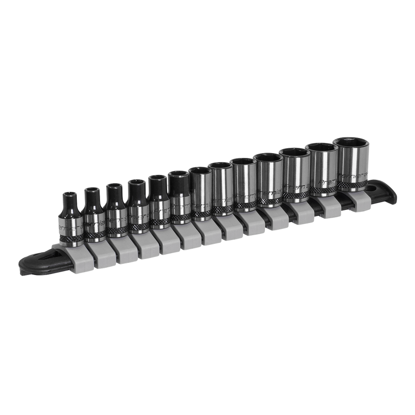 Socket Set 13 Piece 1/4" Sq Drive Metric - Black Series