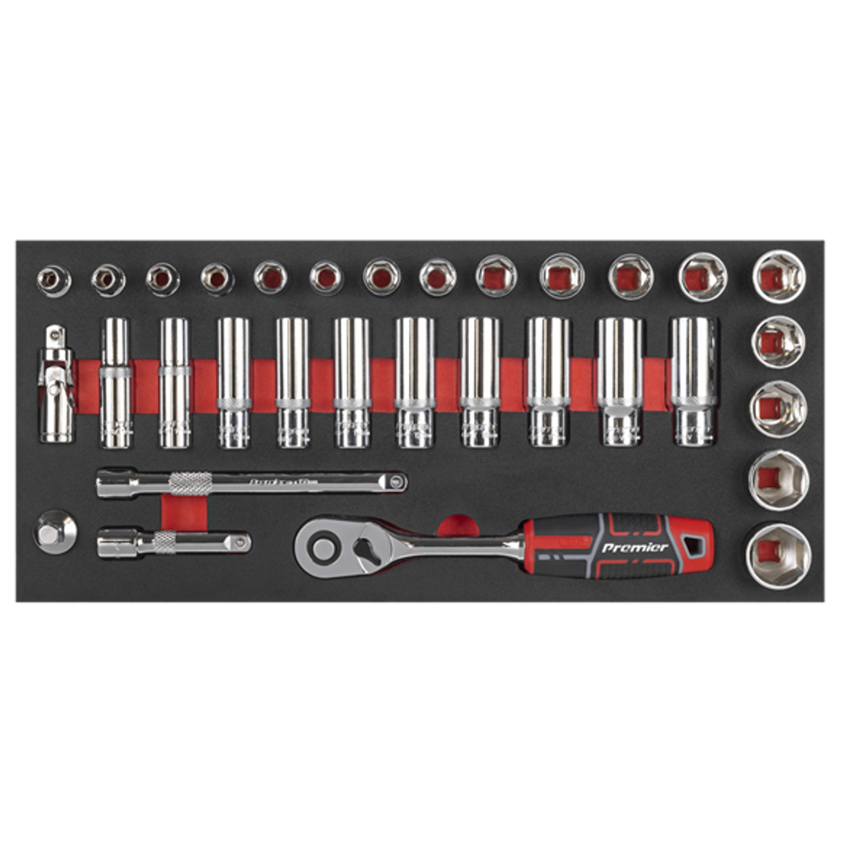 Socket Set with Tool Tray 3/8inSq Drive 32 Piece