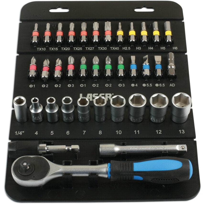 Socket & Bit Set 1/4"D 37PC