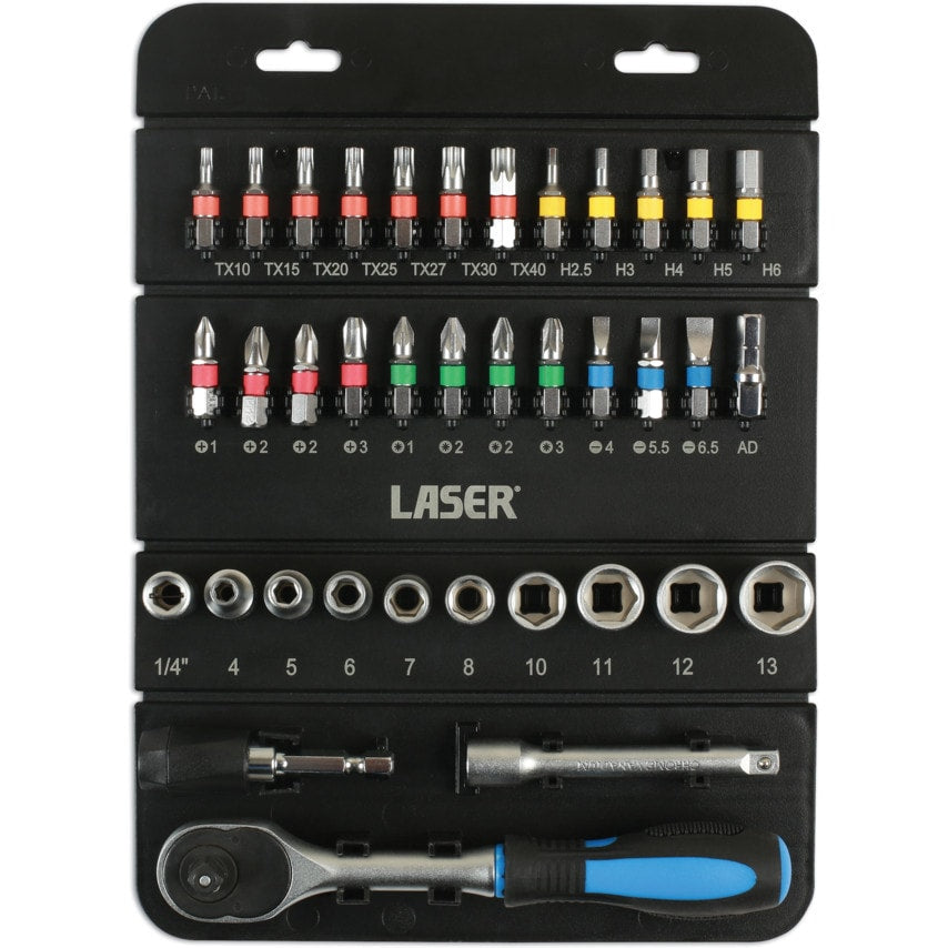 Socket & Bit Set 1/4"D 37PC