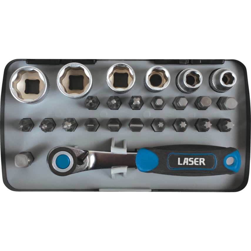 Socket and Bit Set 1/4"D 26PC