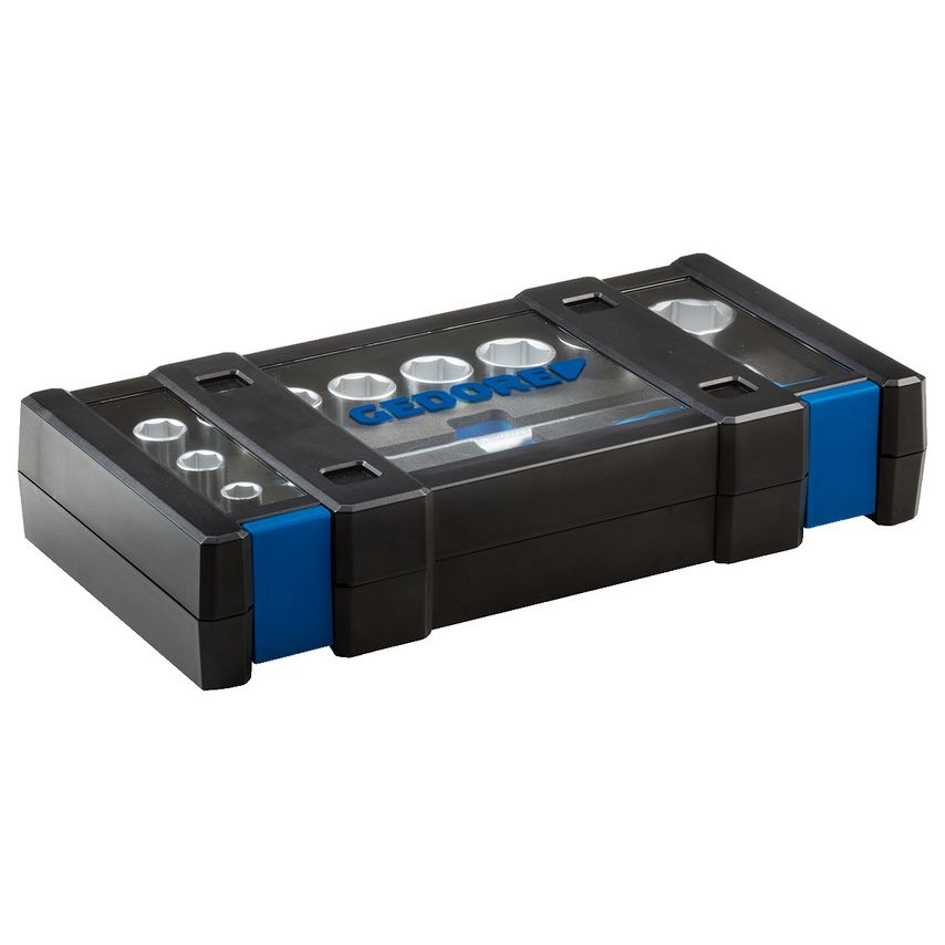 Socket set 1/2" 15pcs hex 10-32mm
