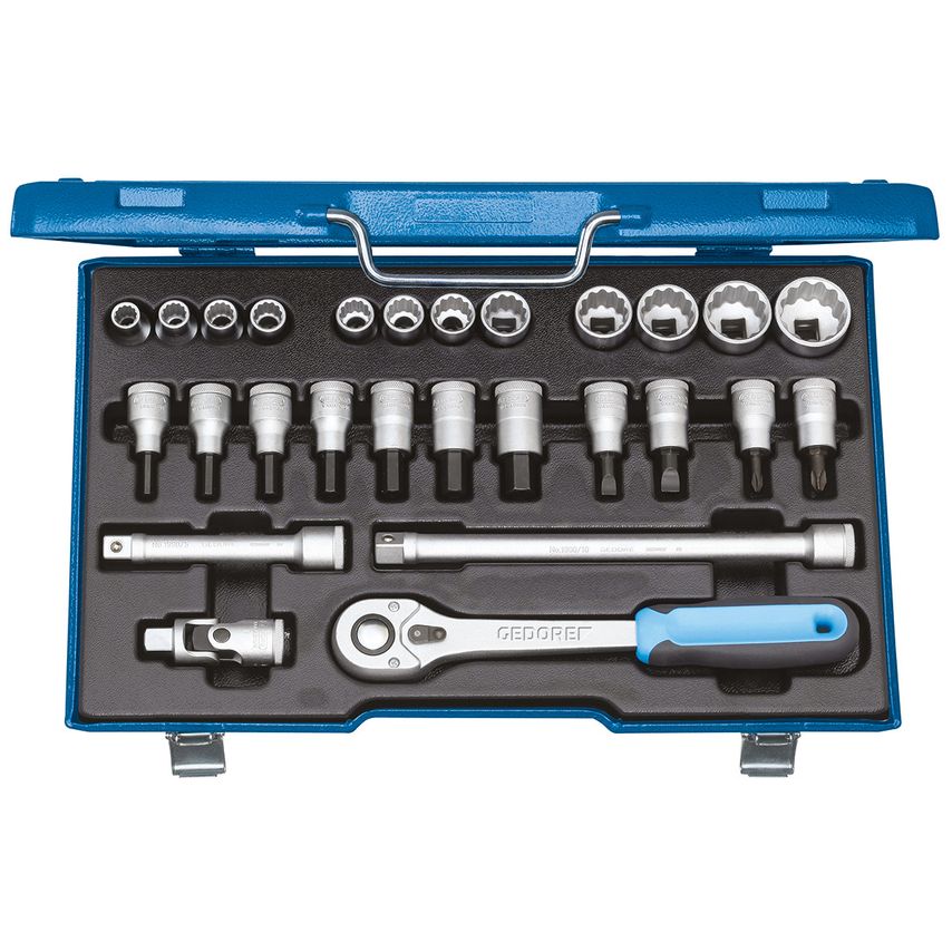 Socket set 1/2" 27 pcs UD 10-30 mm