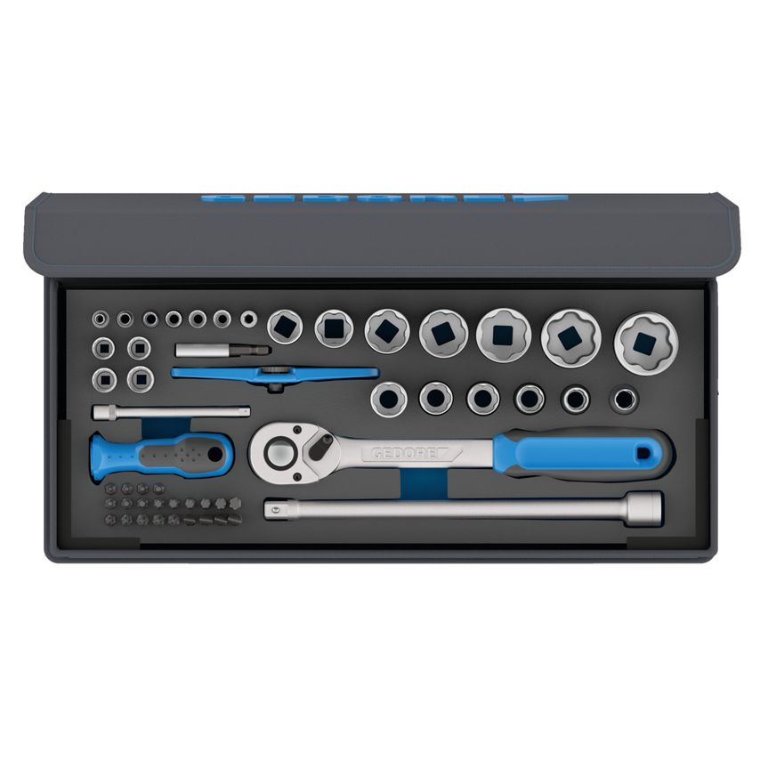 Socket set 1/4"+1/2" 52 pcs