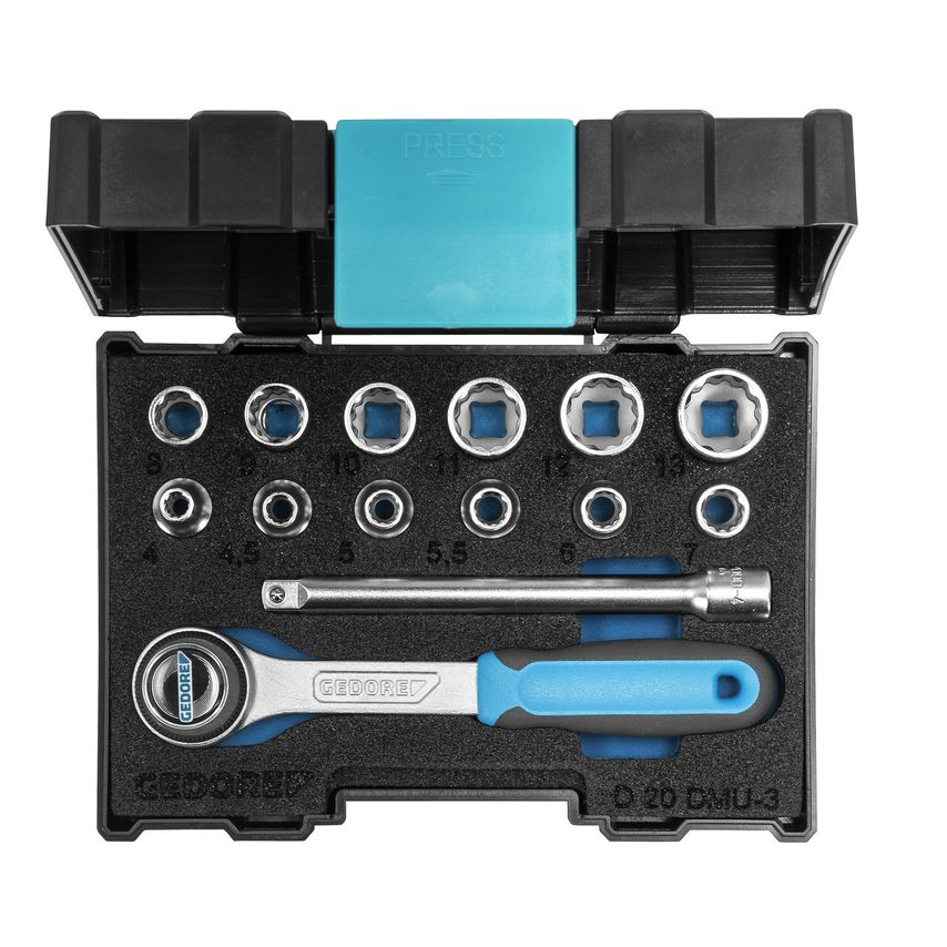 Socket set 1/4" 13 pcs UD 4-13 mm