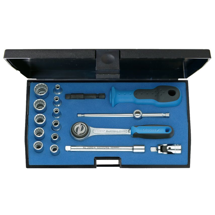 Socket set 1/4" 17 pcs UD profile 4-13 mm
