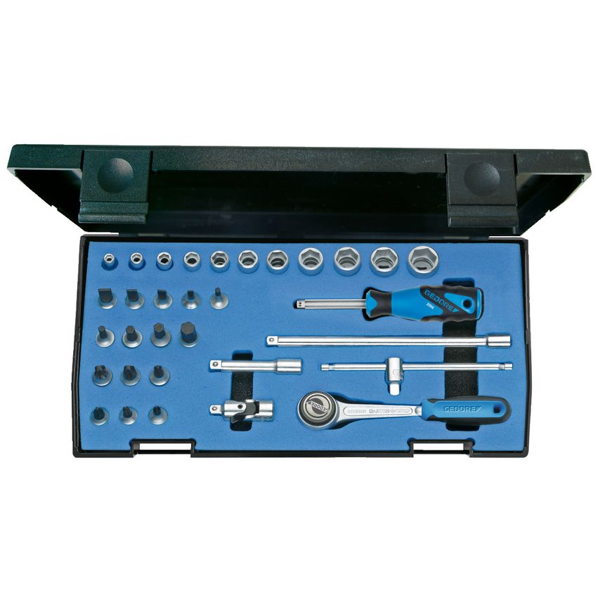 Socket set 1/4" 32 pcs hex IN-IS-PH-PZ