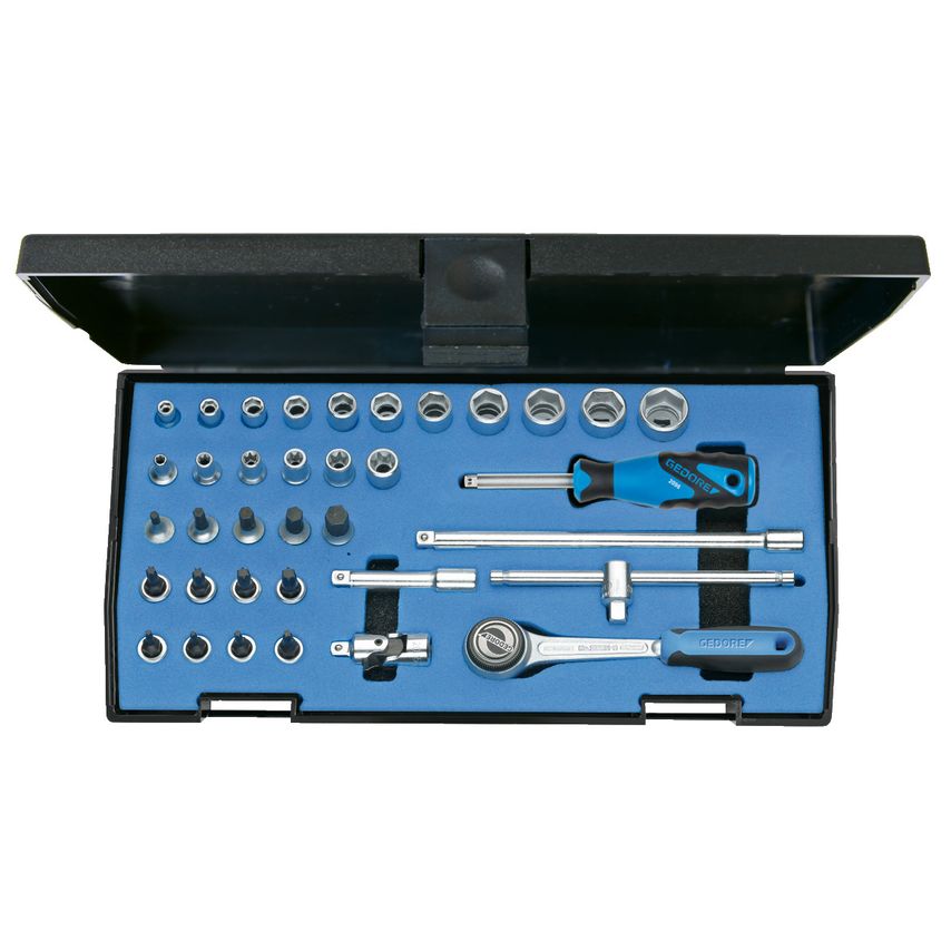 Socket set 1/4" 36 pcs hex IN-TX-ITX