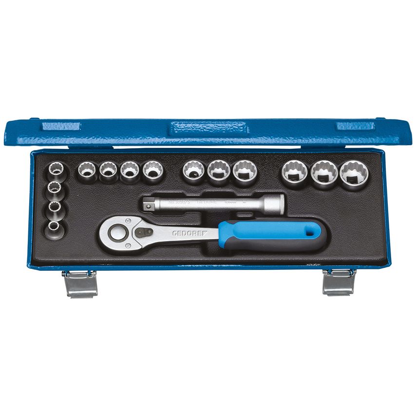 Socket set 3/8" 16 pcs UD 6-19 mm