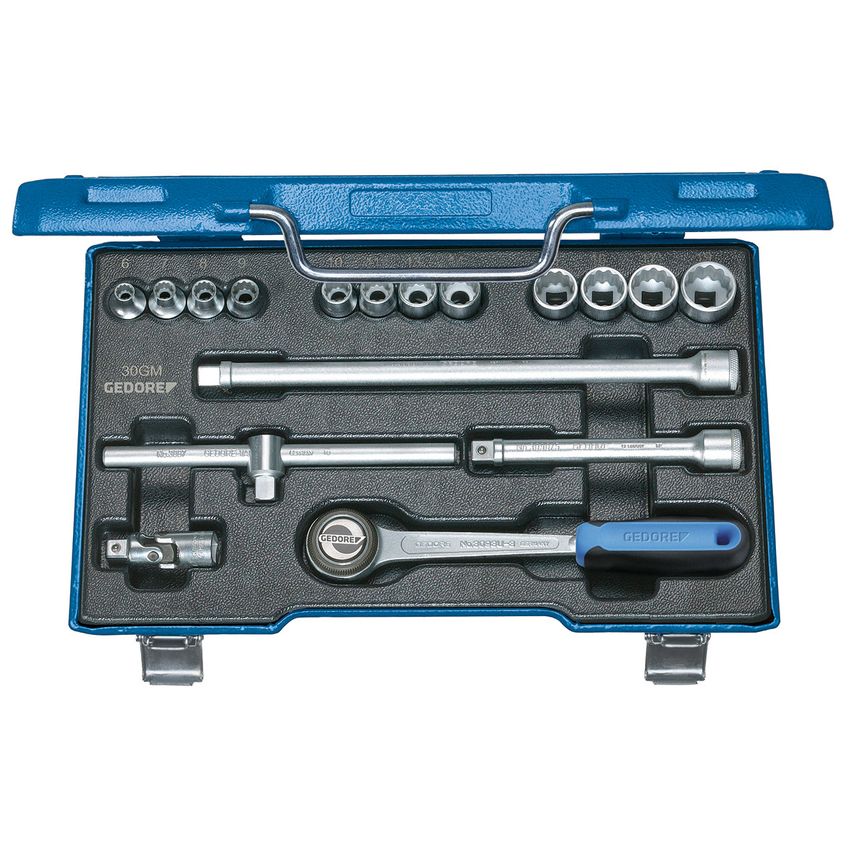 Socket set 3/8" 17 pcs UD 6-19 mm