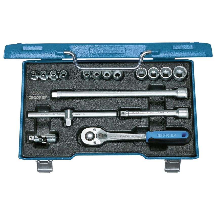 Socket set 3/8" 17 pcs UD 6-19 mm