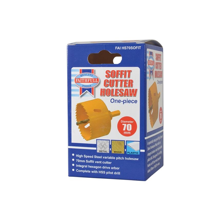 Soffit Cutter Holesaw 70mm One Piece FAIHS70SOFIT
