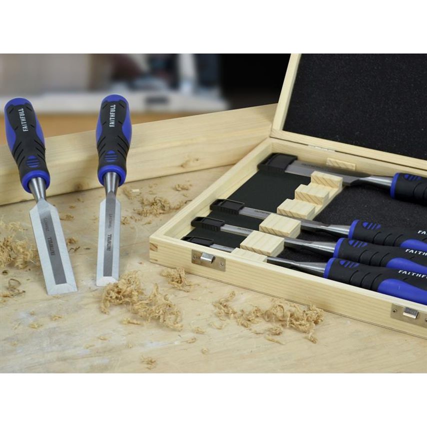 Soft Grip Chisel Set + Storage Box, 6 Piece FAIWCSGS6WB