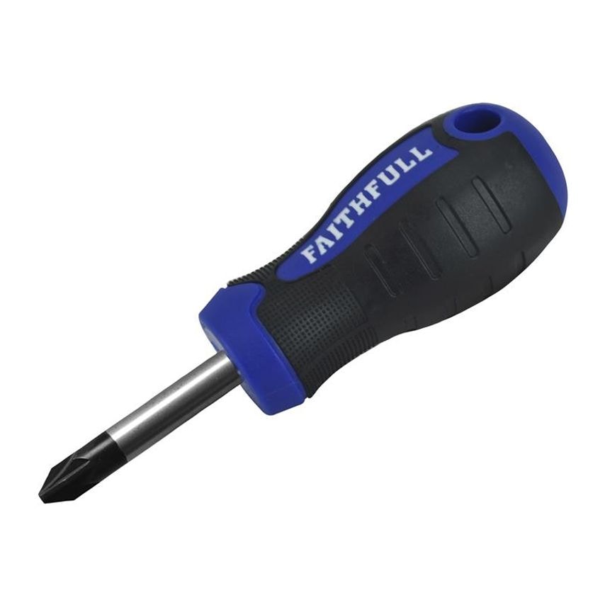 Soft Grip Stubby Screwdriver Pozidriv Tip PZ2 x 38mm FAISDPZ2S