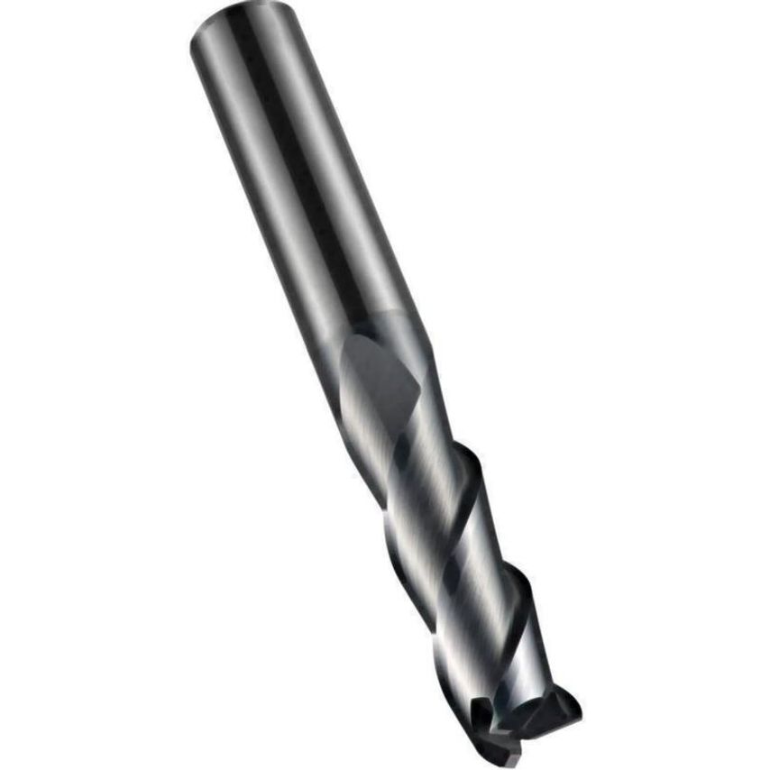 Solid Carbide Alcrn 5 Flute Unequal Helix Long Series Weldon Shank End Mill With Chip Dividers 20.0 Mm