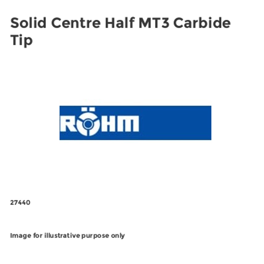 Solid Centre Half MT3 Carbide Tip
