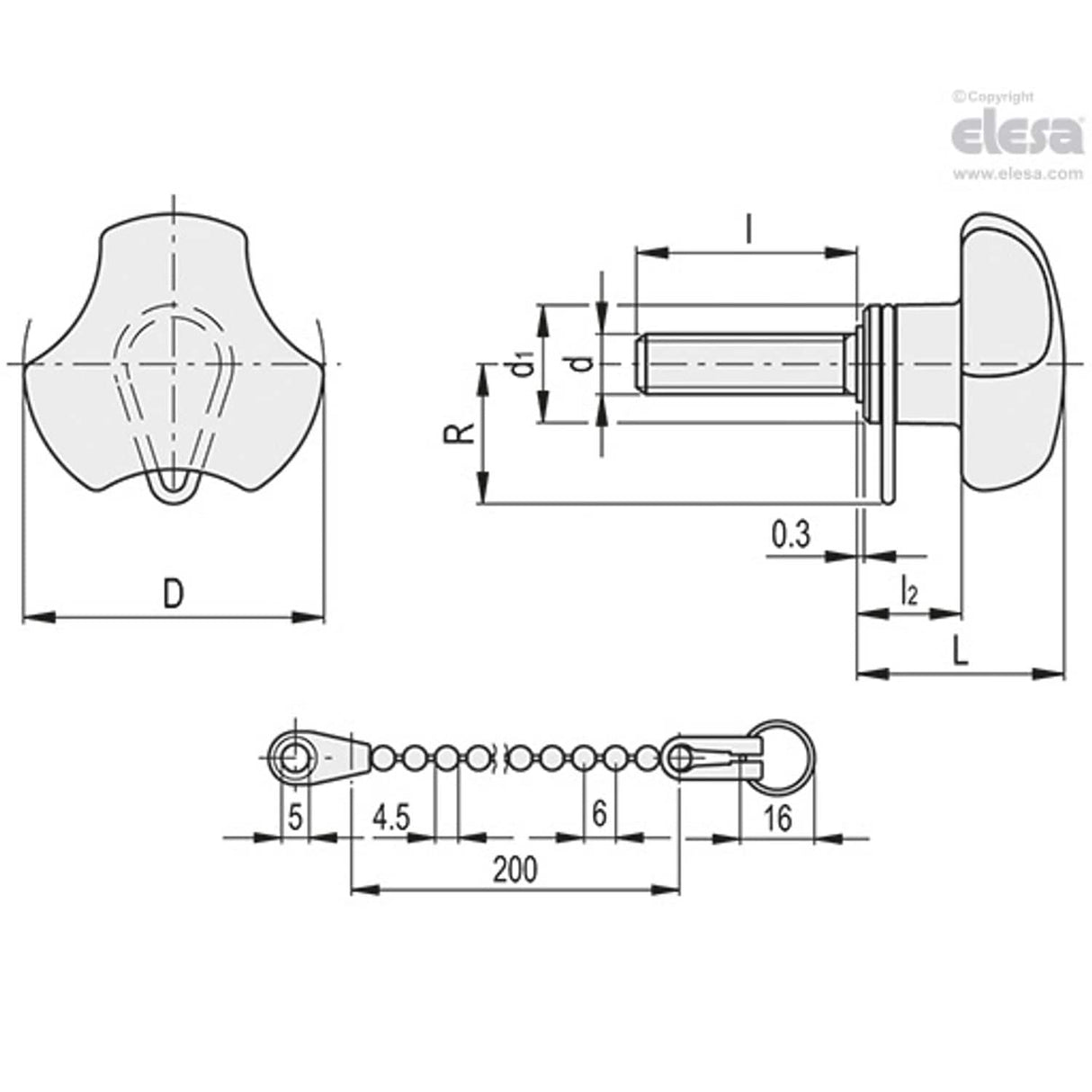 Solid knob-VTT.32-p-M6x25-LP