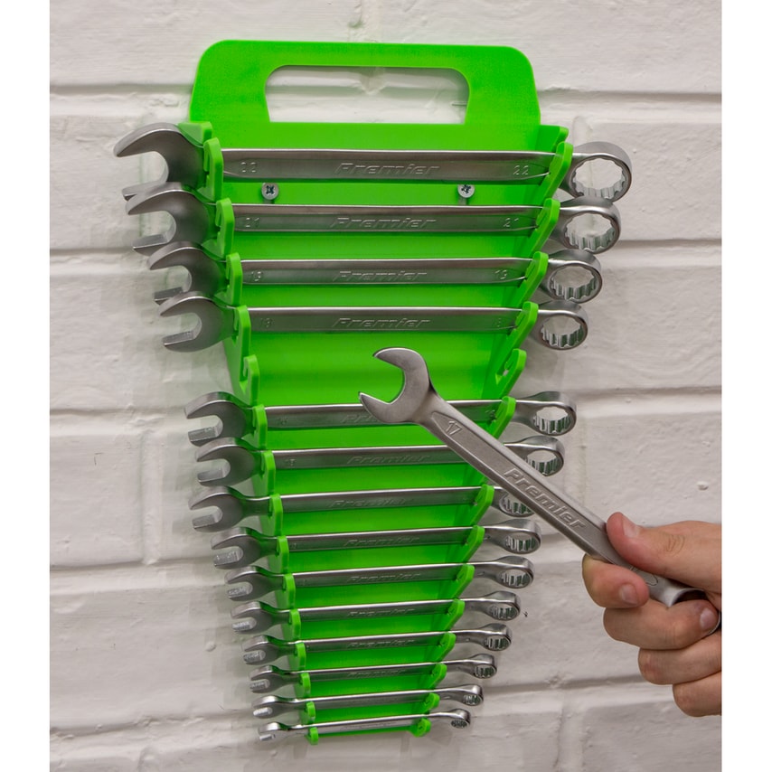 Spanner Rack Capacity 15 Spanners Hi-vis Green