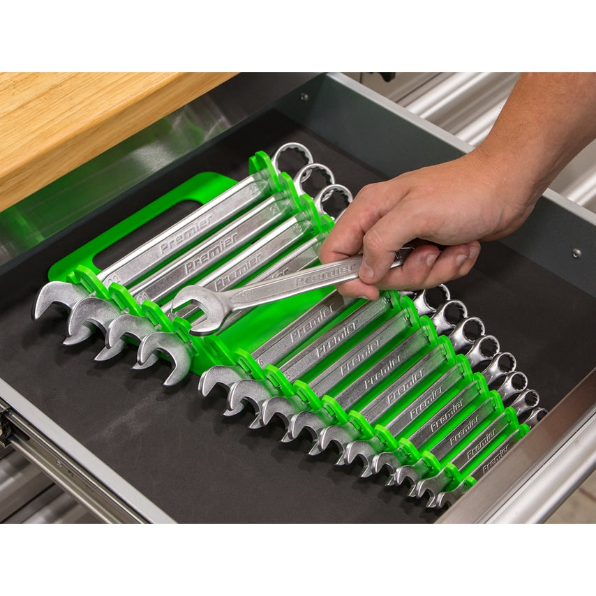 Spanner Rack Capacity 15 Spanners Hi-vis Green