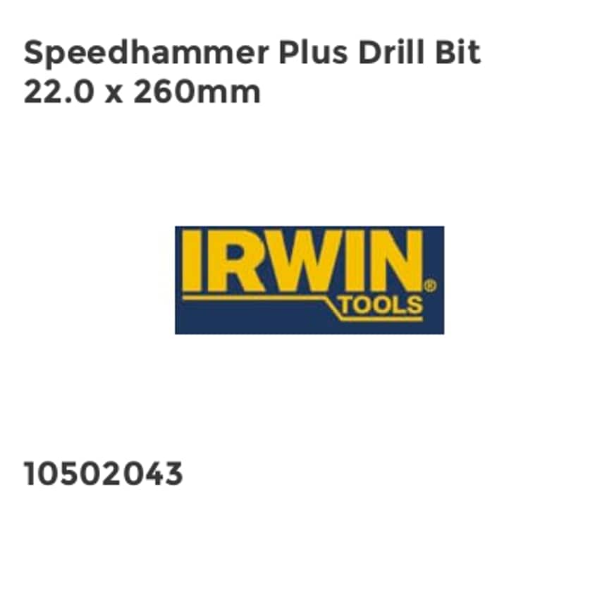 Speedhammer Plus Drill Bit 22.0 x 260mm IRW10502043