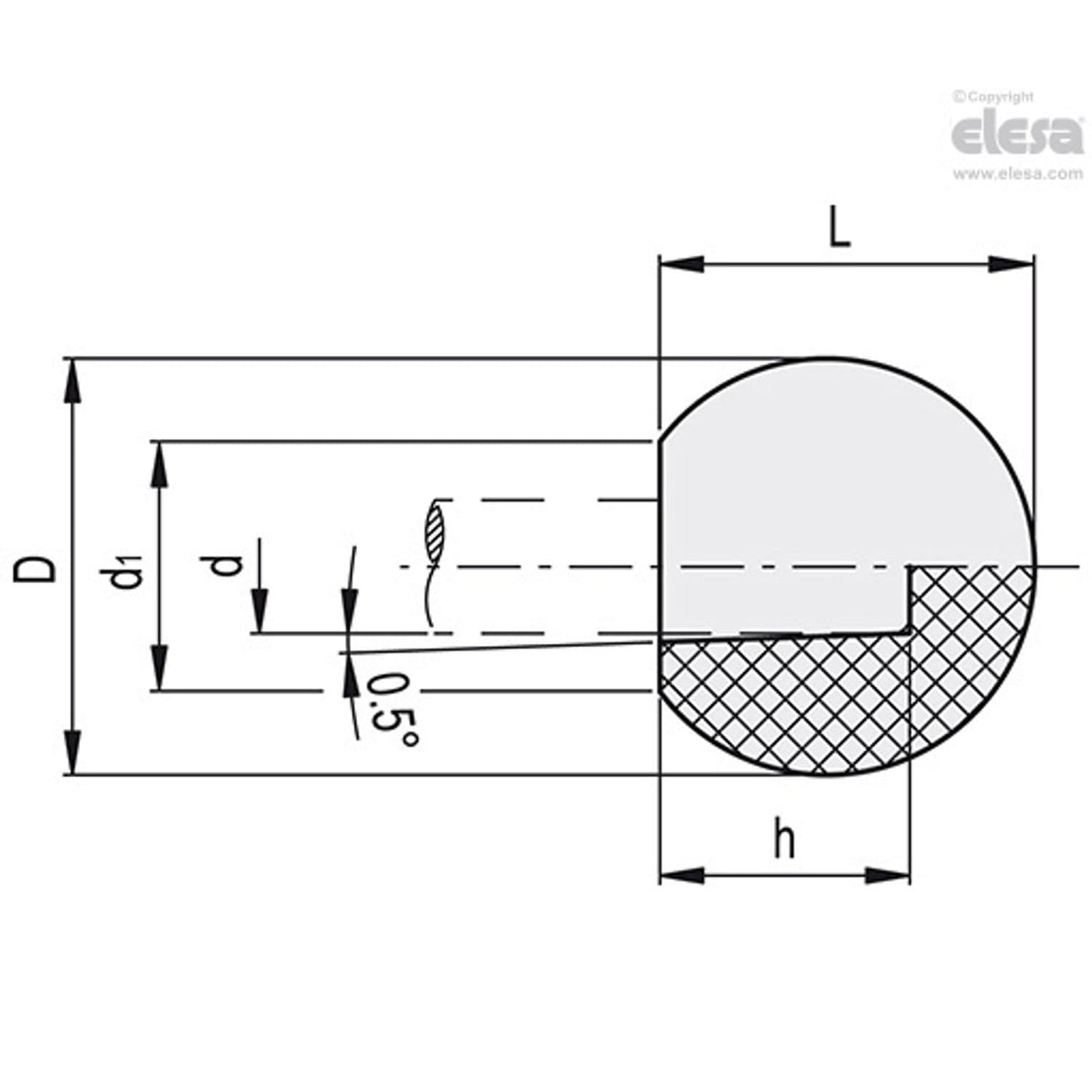 Spherical knob-PLX.35-N8