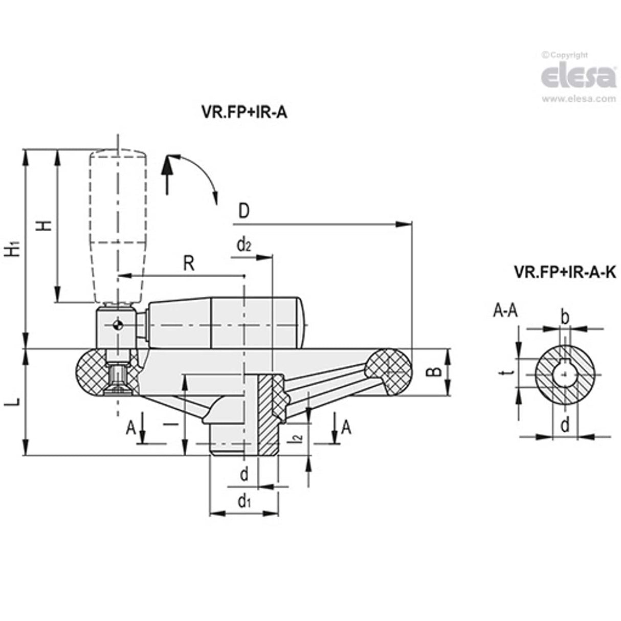 Spoked handwheel-VR.300 FP+IR-A26-K